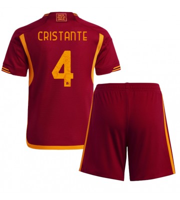AS Roma Bryan Cristante #4 Koszulka Podstawowych Dziecięca 2023-24 Krótki Rękaw (+ Krótkie spodenki)